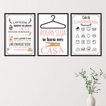Quadros Lavanderia Decorativos Rosa Kit 3 Peças 20x28cm. Quadros Lavanderia Decorativos Rosa Kit 3 Peças 20x28cm.