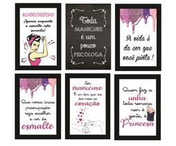Quadros Manicure Salão Beleza Frases Decorativos Kit 6 Peças Quadros Manicure Salão Beleza Frases Decorativos Kit 6 Peças