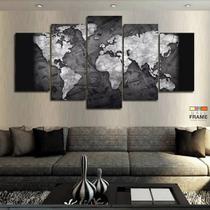 Quadros Mapa Mundi 63x130mt em Tecido