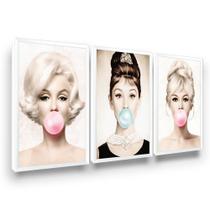 Quadros Marilyn Monroe Audre Hepburn Brigitte Moldura