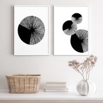 Quadros Minimalistas Círculos Textura 45x34cm Madeira Preta Quadros Minimalistas Círculos Textura 45x34cm Madeira Preta