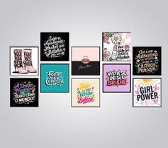 Quadros Moda Loja Feminina Mulher Frases Fashion 10 Peças
