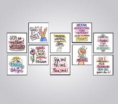 Quadros Moda Loja Feminina Mulher Girl Boss Fashion 10 Peças