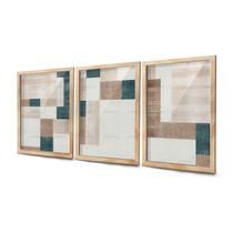 Quadros Monograma Abstrato Moderno Moldura Crua e Vidro - Complet Casa