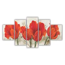 Quadros Mosaico Floral Flores Buquê De Tulipas Vermelhas 2 - X4adesivos