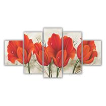 Quadros Mosaico Floral Flores Buquê De Tulipas Vermelhas 2