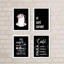 Quadros para Cantinho do Café Preto 33x24cm Quadros para Cantinho do Café Preto 33x24cm