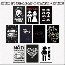 Quadros Para Decoração Do Quarto Kit Com 10 Placas Gamer - Leão Placas Decorativas