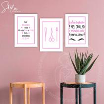 Quadros Para Designer de Sobrancelhas Rosa e Branco Quadros Para Designer de Sobrancelhas Rosa e Branco