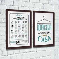 Quadros para Lavanderia - Guia de Lavagem + Roupa Suja - Quadro Novo Quadros para Lavanderia - Guia de Lavagem + Roupa Suja - Quadro Novo