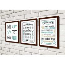 Quadros para Lavanderia - Kit Guia da Lavanderia 3 - Quadro Novo Quadros para Lavanderia - Kit Guia da Lavanderia 3 - Quadro Novo