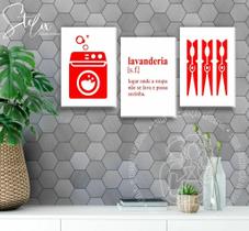 Quadros Para Lavanderia Vermelho