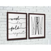 Quadros para Lavanderia - Wash, Dry, Fold & Repeat - Quadro Novo Quadros para Lavanderia - Wash, Dry, Fold & Repeat - Quadro Novo