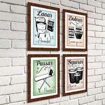 Quadros para Lavanderia - Wash, Dry, Fold, Repeat - Quadro Novo Quadros para Lavanderia - Wash, Dry, Fold, Repeat - Quadro Novo