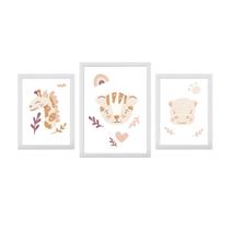 Quadros para quarto Infantil Bebê com Moldura Astronauta Oração Maternidade Quarto Decoração Ursinhos Anjos