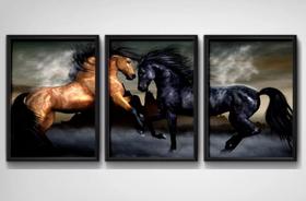 Quadros Para Sala 5 Peças Cavalos"