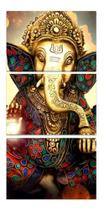 Quadros Para Sala 5 Peças Lord Ganesha Budismo"