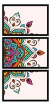 Quadros Para Sala 5 Peças Mandala Colorida"