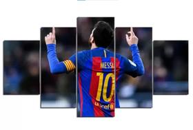 Quadros Para Sala 5 Peças messi barcelona "