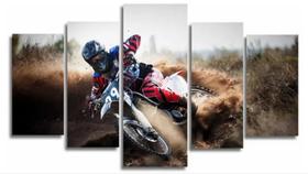 Quadros Para Sala 5 Peças motocross trilha