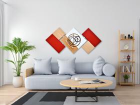 Quadros Para Sala de Estar e Jantar Vermelho e Bege 60x120 Grande