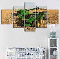 Quadros Para Sala Fazenda Colhedeira Grãos Milho"
