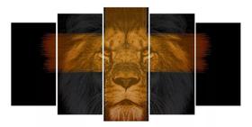 Quadros Para Sala Leão De Judá Com Cruz"