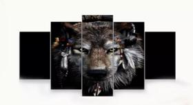 Quadros Para Sala Lobo Indígena "