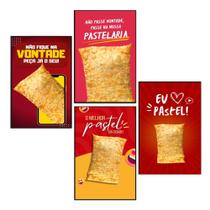 Quadros Pastel Frito Lanchonete Pastelaria 4 Peças 20x28cm Quadros Pastel Frito Lanchonete Pastelaria 4 Peças 20x28cm