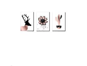 Quadros Placas mdf 6mm quarto sala cacto flor 3 un 29x20 Quadros Placas mdf 6mm quarto sala cacto flor 3 un 29x20