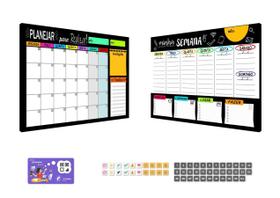 Quadros Planejadores Mensal e Semanal + 55 Imãs + Tecnologia