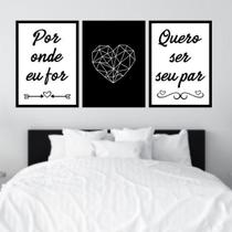 Quadros Por Onde For - Geométrico Moldura Preta 24X18Cm 3Un Quadros Por Onde For - Geométrico Moldura Preta 24X18Cm 3Un