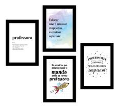 Quadros Professora Educação Escola Decoração 4 Peças 20x28cm Quadros Professora Educação Escola Decoração 4 Peças 20x28cm