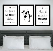 Quadros Quarto Casal Decoração Amor Coração 3 Peças 20x28cm Quadros Quarto Casal Decoração Amor Coração 3 Peças 20x28cm