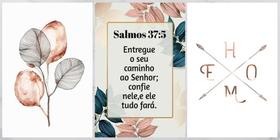 Quadros Religiosos Kit 3 Placas Com Frases Salmos 37:5 20x30