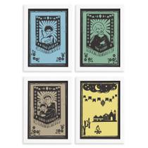 Quadros Religiosos Santos Juninos Moldura Branca 22x32cm Kit 4un Quadros Religiosos Santos Juninos Moldura Branca 22x32cm Kit 4un