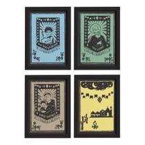 Quadros Religiosos Santos Juninos Moldura Preta 22x32cm Kit Quadros Religiosos Santos Juninos Moldura Preta 22x32cm Kit