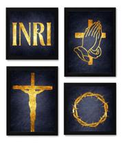 Quadros Sala Jesus Cruz Religioso Coroa Fénto