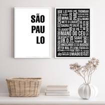 Quadros São Paulo Gírias PB 45x34cm c/ Vidro Quadros São Paulo Gírias PB 45x34cm c/ Vidro