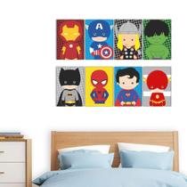 Quadros Super Heróis Marvel Decorativo Infantil Conj. 8 peças 30x40