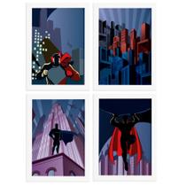 Quadros Superman Geek Moldura Branca 22x32cm 4un