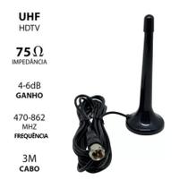Qualidade de imagem incomparável com a Antena TV Digital Interna HDTV UHF Cabo 3 Mtrs LCD LED
