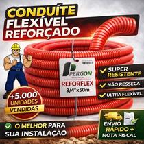 Qualidade que rende na sua obra Conduíte corrugado laranja Canduit, reforçado e pronto pra sua laje