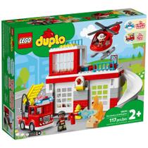 Quartel dos Bombeiros e Helicóptero Lego Duplo