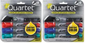 Quarteto de marcadores apagáveis a seco EnduraGlide Bullet Tip, pacote com 8