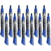 Quarteto de marcadores apagáveis a seco EnduraGlide Chisel Tip Blue, pacote com 12