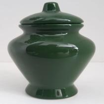 Quartinha de Porcelana Verde Escuro Sem Asa 15cm