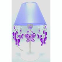 Quartinho De Bebê Lustre E Abajur Menina Borboleta Violeta