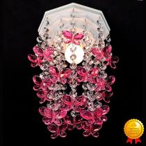 Quartinho de Bebê Simples Lustre Infantil Luminária Quarto Criança Menina Iluminar Borboleta 17x25cm Quartinho de Bebê Simples Lustre Infantil Luminária Quarto Criança Menina Iluminar Borboleta 17x25cm