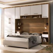 Quarto 6 Portas 6 Gavetas Cab Qn Paris Master Luciane Móveis Avelã Pf-branco Pf